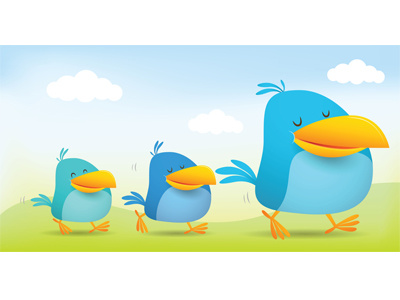 3 Bird Walking animal bird cute illustration vector walk