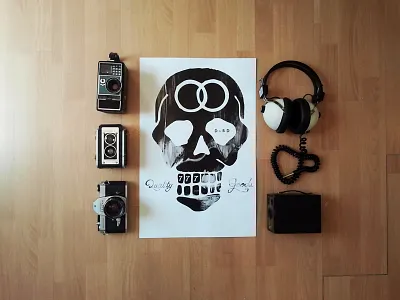 Last A Lifetime print camera design design by diamond dsbd lettering print quality goods skull tee shirt typography vintage