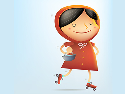 Red Riding Hood 2 cartoon girl gradient mesh illustration red vector