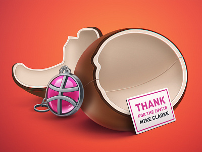 Thank you, Mike! amulet chocolate debut dribbble egg invite photoshop russia thanks