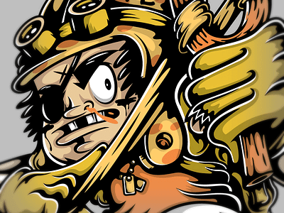 The War Kid! angry black boy dirty gloves green hat johnny kid kill orange shadows soldier tooth vectors war