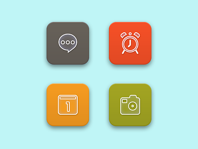 Icons alarm calendar camera comment icons ios