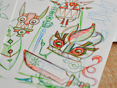 African masks sketch