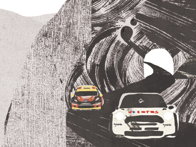 Gravel team page cars illustration postcard wrc