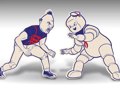 Sloth VS Staypuft illustration movie art poster art