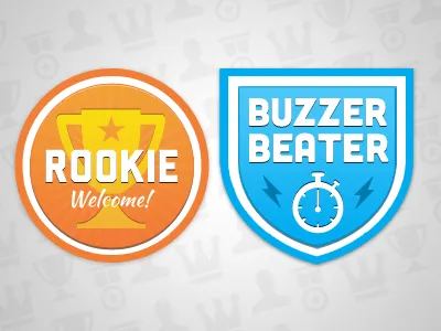 Some badges badge basketbal blue orange