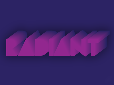 Radiant 3 d 3 d type 3d 3d type 80s pink purple type