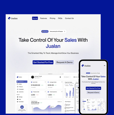 Landing page for a Saas dashboard dashboard landing page product designer responsive design saas