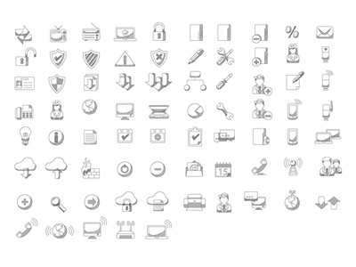 Sketched Icons Expanded computers icon icons sketch technology ui ux vector web