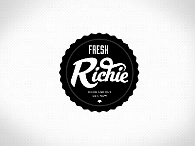 Fresh Richie barber black and white branding classic clean fresh logo retro simple typography