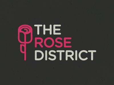 Rose District branding district flower identity line logo rose shopping simple