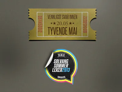 RSVP ticket adobe event illustrator inspired logo norwegian old school photoshop rsvp sticker ticket vintage