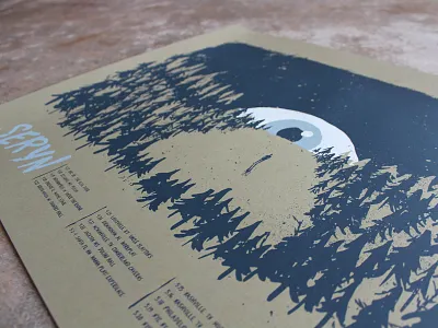 Seryn Tour Poster ball eye man poster screenprint seryn silhouette tour trees