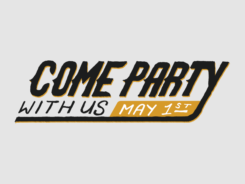 Summer Launch Stuff burger doughnut event hand drawn icons typography