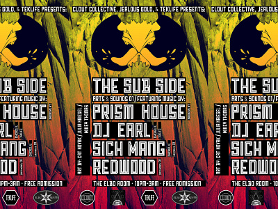Subside01 Flyer chicago concert electronic flyer footwork gig gradient juke live modern music poster simple typography