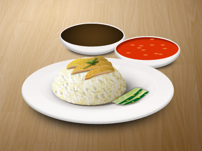 Chicken Rice chicken food icon illustration rice singapore vector