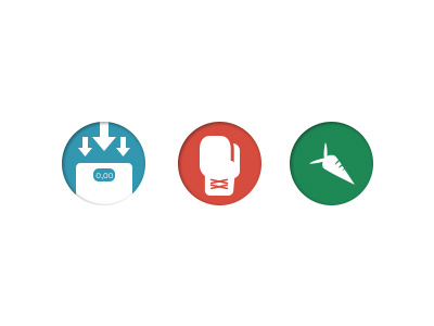 Specialities icons blue circle green icon red sport web