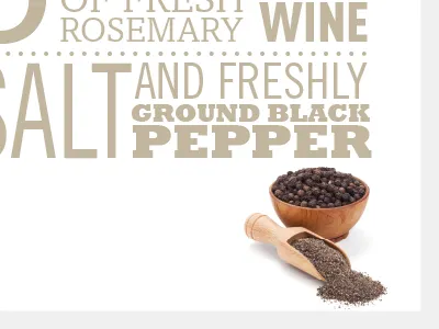 Ingredients layout for a menu (snapshot) classy directmail food ingredient lamb menu pepper print stock typography uncoated vintage