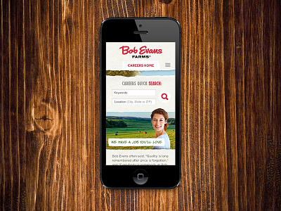 Bob Evans Career Site for Mobile