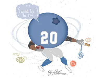 'Berry Sanders' #AthleteObjects athlete objects athletics barry sanders berry character design design football goat illustration nfl shameless promotion sports