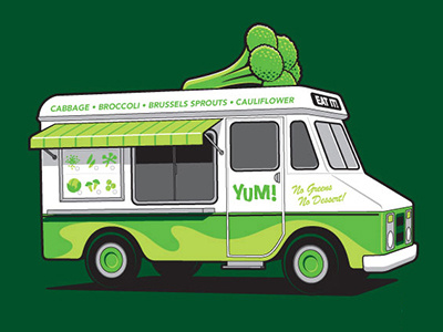 Nightmare glenn jones glennz ice cream truck illustration illustrator vector vege