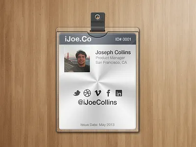 Badge badge card crm id leather login pass plastic tag ui wood