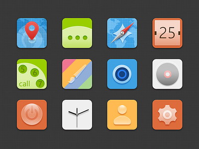 Colourful Icons design，icon gui ui