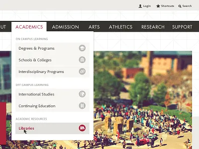 Chapman new nav header higher ed navigation type