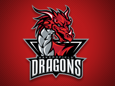 Bakersfield Dragons Main Logo bakersfield dragons hockey identity logo sports