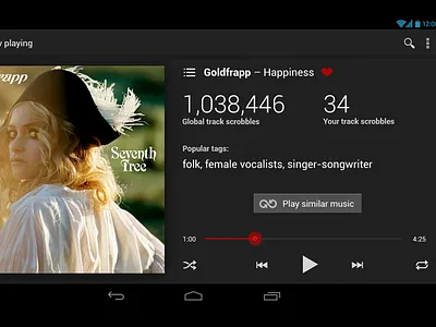 Last.fm Scrobbler for Android android app design icon design tablet ui