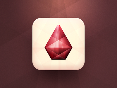 Gemstone @2x angle angles app apple concept dark gem gemstone icon idea ios ipad iphone light red reflection ruby shape shine simple sparkle transparent vector