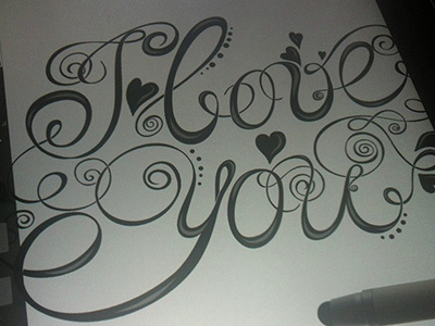 I love you_work in progress graphic letter love marushabelle sketch vector
