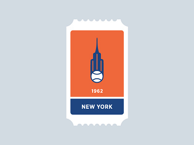 New York Mets ball baseball blue empire state building icon logo mlb new york orange skyscraper sports ticket