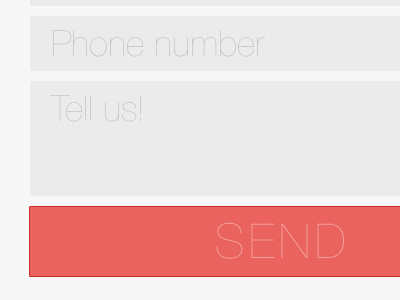 Contact form flat form red ui web