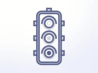 Traffic light icon driving flat go icon illustration light lines purple simple stop stroke traffic