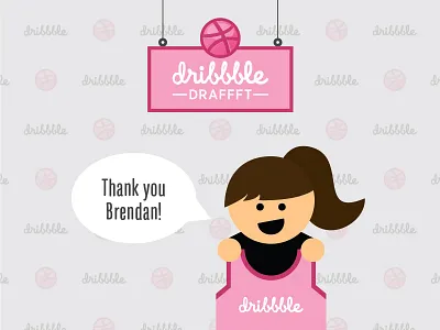 Drafffted! basketball conference debut draffft draft dribbble gray illustration pink press sport vector