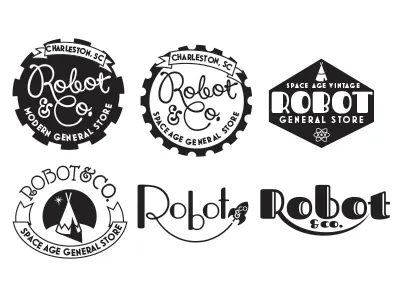 Robot & Co. Logo Concepts logo roaring 20s space age vintage throwback