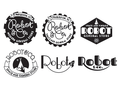 Robot & Co. Logo Concepts logo roaring 20s space age vintage throwback