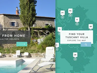 Map Search dot green home search light green map pins realestate ui user interface webdesign