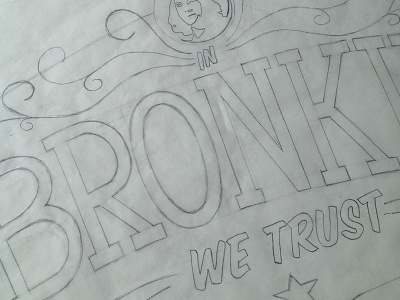 Bronkie illustration lettering painting pencil signs