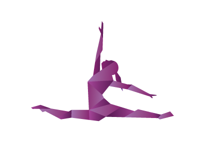 Dancer dance figure geometric gradient logo radiant