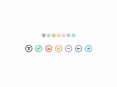 Icons audio chat clean icons image link photo quote simple text theme tumblr video voice