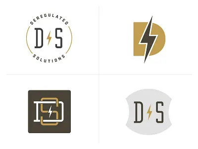 Deregulated Solutions Rd1 badge bolt energy identity lightning logo mark monogram stamp