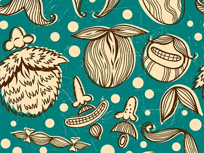 Pattern_mustache_version bird cartoon graphic marushabelle vector