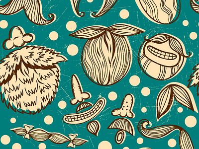 Pattern_mustache_version bird cartoon graphic marushabelle vector