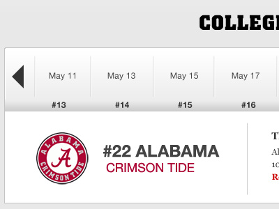 Athlon Sports Top 25 Module athlon sports college football football team logos slider ui