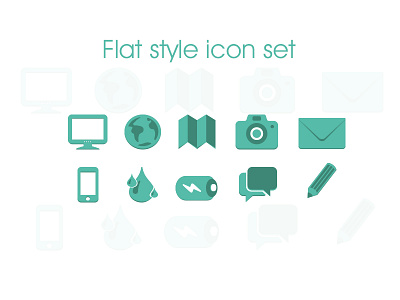 Flat Style Icon Set flat style icon set