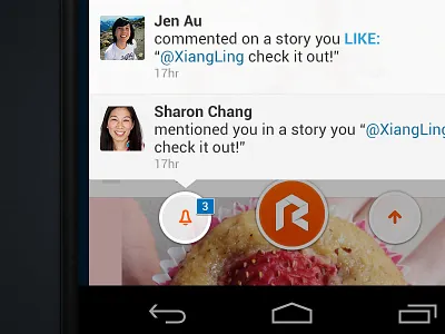 Rockmelt on Android android navigation notification rockmelt