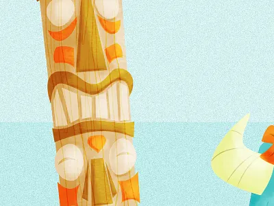 Tiki Time illustration polynesian textures