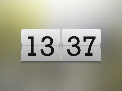 Simple white flip clock clock engise flip simple ui